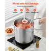 VEVOR Stainless Steel Stock Pot, 21-Quart Stainless Steel Stockpot with Glass Lid, PFOA-Free, PFAS-Free, Compatible with Gas Stoves, Induction Cooktops, Electric Stoves, for Soups, Stews, and Pasta