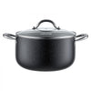 VEVOR Aluminum Stock Pot, 6-Quart Nonstick Ceramic Coated Pot with Glass Lid, PFOA-Free, PFAS-Free, Compatible with Gas Stoves, Induction Cooktops, Electric Stoves, for Soups, Stews, and Pasta