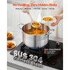 VEVOR Stainless Steel Stock Pot, 8-Quart Stainless Steel Stockpot with Glass Lid, PFOA-Free, PFAS-Free, Compatible with Gas Stoves, Induction Cooktops, Electric Stoves, for Soups, Stews, and Pasta