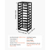 VEVOR Plastic Storage Organizer, 10-Tier Large Capacity with Organizer Top, Black Frame Only, PP Material Multifunctional Scrapbook Storage, for Office Essentials Tools Arts and Crafts Supplies