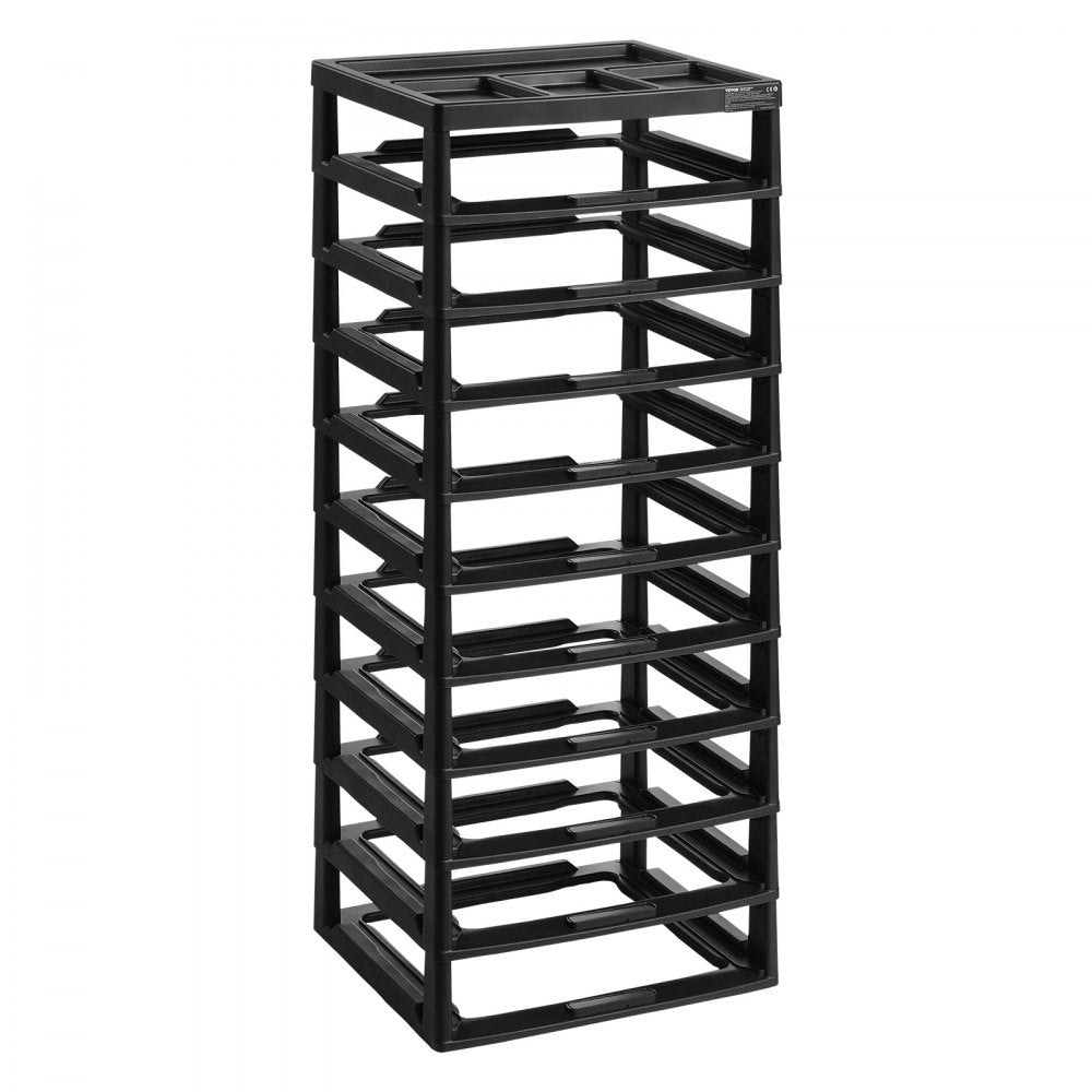 VEVOR Plastic Storage Organizer, 10-Tier Large Capacity with Organizer Top, Black Frame Only, PP Material Multifunctional Scrapbook Storage, for Office Essentials Tools Arts and Crafts Supplies