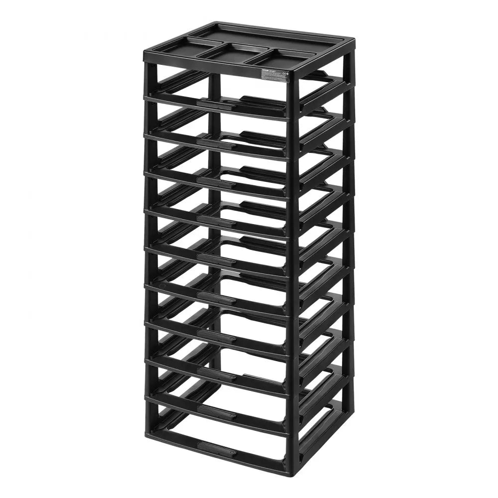VEVOR Plastic Storage Organizer, 10-Tier Large Capacity with Organizer Top, Black Frame Only, PP Material Multifunctional Scrapbook Storage, for Office Essentials Tools Arts and Crafts Supplies