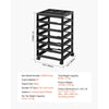 VEVOR Scrapbook Rolling Storage Cart, 6-Tier Large Capacity with Organizer Top, Black Frame with 4 Removable Wheels, PP Material Cart Only, Rolling Craft Storage for Office Arts and Crafts Supplies
