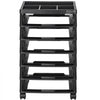 VEVOR Scrapbook Rolling Storage Cart, 6-Tier Large Capacity with Organizer Top, Black Frame with 4 Removable Wheels, PP Material Cart Only, Rolling Craft Storage for Office Arts and Crafts Supplies