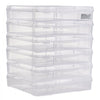 VEVOR Scrapbook Paper Storage, 6 Pack Stackable Plastic Board Game Boxes, Clear Multi-Purpose Document Case with Rounded Corners and Double Latches, for Office Essentials Tools Arts Crafts Supplies
