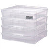 VEVOR Scrapbook Paper Storage, 4 Pack Stackable Plastic Board Game Boxes, Clear Multi-Purpose Document Case with Rounded Corners and Double Latches, for Office Essentials Tools Arts Crafts Supplies