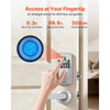 VEVOR Fingerprint Door Lock Set, Electronic Biometric Deadbolt Keyless Entry Door Lock with Handle, Pioneering Easy-Grip Design, Auto Locking, One-Time Code, Anti-Peeking Password, for Home, Silver