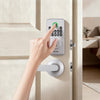 VEVOR Fingerprint Door Lock Set, Electronic Biometric Deadbolt Keyless Entry Door Lock with Handle, Pioneering Easy-Grip Design, Auto Locking, One-Time Code, Anti-Peeking Password, for Home, Silver