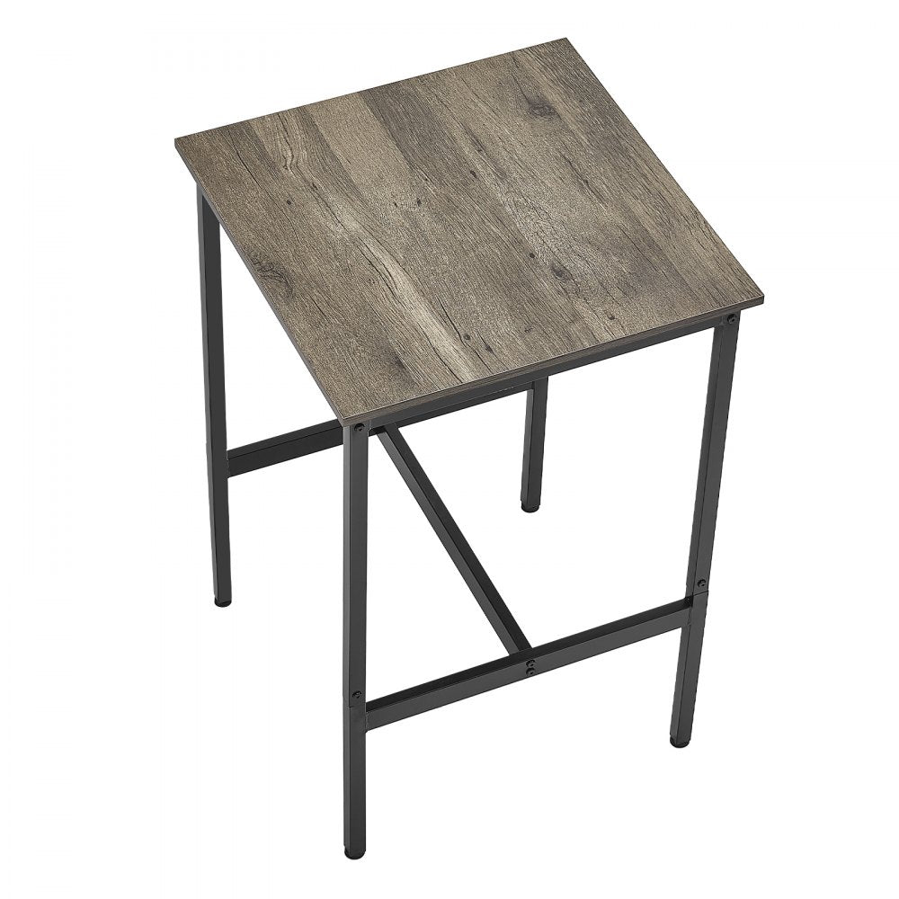 VEVOR Bar Table, Sturdy Metal Frame High Top Pub Table, Small Kitchen Dining, Cocktail Coffee Counter Bar Height Desk, Easy to Assemble, 24x24x36 in, for Living Room Party, Rustic Brown and Black