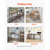 VEVOR Bar Table, Sturdy Metal Frame High Top Pub Table, Narrow Long Kitchen Dining, Cocktail Counter Bar Height Desk, Easy to Assemble,39x16x35.5 in, for Living Room Party, Rustic Brown and Black