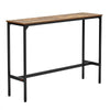 VEVOR Bar Table, Sturdy Metal Frame High Top Pub Table, Narrow Long Kitchen Dining, Cocktail Counter Bar Height Desk, Easy to Assemble, 55x15x39 in, for Living Room Party, Rustic Brown and Black