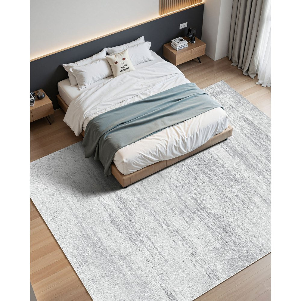 VEVOR Area Rug, 10 x 14 ft Large Washable Rug, Non-Slip and Tear-Resistant Soft Carpet, Pet & Child Friendly Modern Area Rugs, Indoor Mat for Bedroom, Office, Living Room, Kids Room, Entryway, Gray