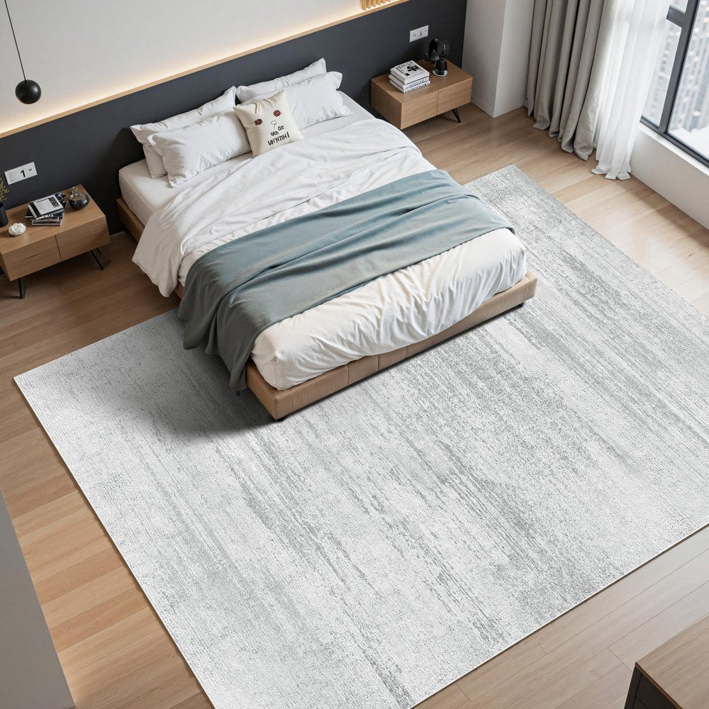 VEVOR Area Rug, 10 x 14 ft Large Washable Rug, Non-Slip and Tear-Resistant Soft Carpet, Pet & Child Friendly Modern Area Rugs, Indoor Mat for Bedroom, Office, Living Room, Kids Room, Entryway, Gray
