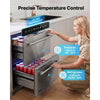 VEVOR Drawer Refrigerator with Freezer, 24 in Undercounter Fridge Freezer Combo, Beverage Cooler with 304 Stainless Steel Drawers, Freezing Section for Frozen Food, for Kitchen, Home Bar and Game Room