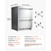 VEVOR Drawer Refrigerator with Freezer, 24 in Undercounter Fridge Freezer Combo, Beverage Cooler with 304 Stainless Steel Drawers, Freezing Section for Frozen Food, for Kitchen, Home Bar and Game Room