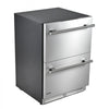 VEVOR Drawer Refrigerator with Freezer, 24 in Undercounter Fridge Freezer Combo, Beverage Cooler with 304 Stainless Steel Drawers, Freezing Section for Frozen Food, for Kitchen, Home Bar and Game Room