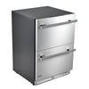 VEVOR Drawer Refrigerator with Freezer, 24 in Undercounter Fridge Freezer Combo, Beverage Cooler with 304 Stainless Steel Drawers, Freezing Section for Frozen Food, for Kitchen, Home Bar and Game Room