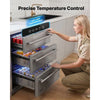 VEVOR 3-Drawer Refrigerator, 24 in Undercounter Beverage Cooler, Large Capacity Drink Fridge, 3 Separate Storage Zones, 304 Stainless Steel Drawers, Fast Cooling, for Kitchen, Game Room & Home Bar