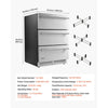 VEVOR 3-Drawer Refrigerator, 24 in Undercounter Beverage Cooler, Large Capacity Drink Fridge, 3 Separate Storage Zones, 304 Stainless Steel Drawers, Fast Cooling, for Kitchen, Game Room & Home Bar