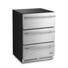 VEVOR 3-Drawer Refrigerator, 24 in Undercounter Beverage Cooler, Large Capacity Drink Fridge, 3 Separate Storage Zones, 304 Stainless Steel Drawers, Fast Cooling, for Kitchen, Game Room & Home Bar