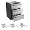 VEVOR 3-Drawer Refrigerator, 24 in Undercounter Beverage Cooler, Large Capacity Drink Fridge, 3 Separate Storage Zones, 304 Stainless Steel Drawers, Fast Cooling, for Kitchen, Game Room & Home Bar