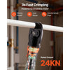 VEVOR Cordless Mini Press Tool, 18V Electric Pipe Crimping Tool for 1/2", 3/4", 1" PEX Pipe Copper Rings, 24KN PEX Press Tool with 2pcs Battery, Fast Charger & Carrying Case - Meet ASTM F1807 Standard