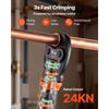 VEVOR Press Tool Kit, 18V Electric Pipe Crimping Tool for 1/2", 3/4", 1" Copper Tubes, 24KN Press Tool Compatible with ProPress - with 3 VUS Jaws, 2pcs 2AH Batteries, Fast Charger & Carrying Case