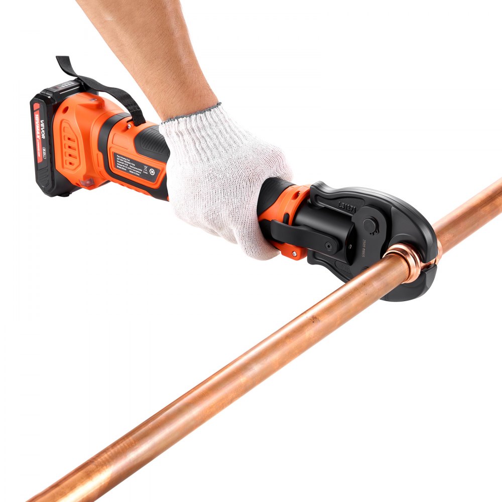 VEVOR Press Tool Kit, 18V Electric Pipe Crimping Tool for 1/2", 3/4", 1" Copper Tubes, 24KN Press Tool Compatible with ProPress - with 3 VUS Jaws, 2pcs 2AH Batteries, Fast Charger & Carrying Case