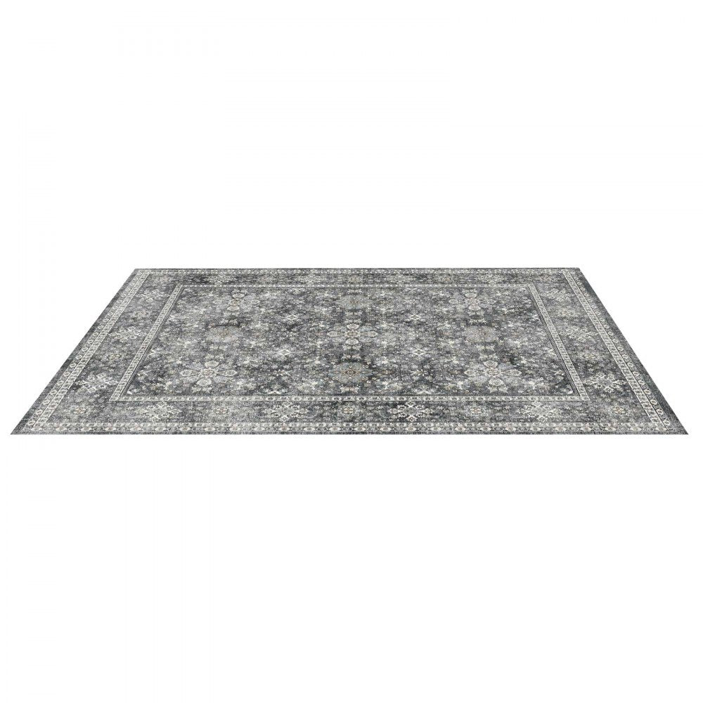 VEVOR Area Rug, 8 x 10 ft Large Washable Rug, Non-Slip and Tear-Resistant Soft Carpet, Pet & Child Friendly Vintage Area Rugs, Indoor Mat for Bedroom, Living Room, Kids Room, Entryway, Office, Gray