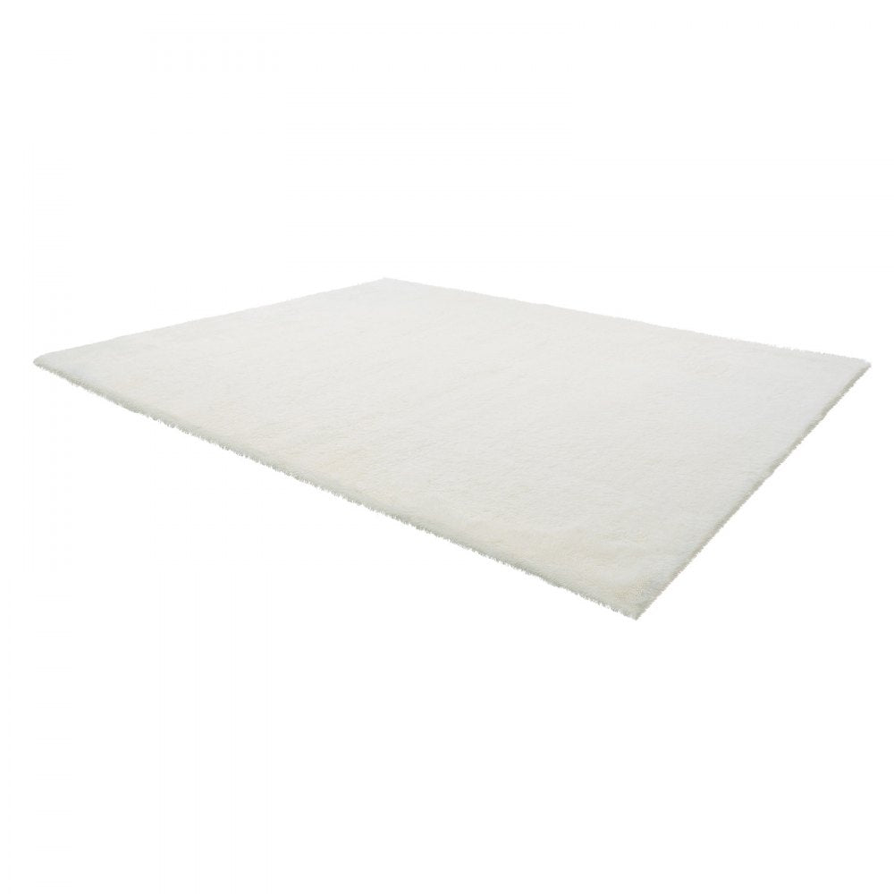 VEVOR Indoor Plush Area Rugs, 8 x 10 ft Soft Plush Carpet, Furry Shag Area Rugs for Living Room, Bedroom, Sunroom, Modern Home Decor Aesthetic, Non-Shedding, Non-Woven, Slip-Resistant, Ivory White