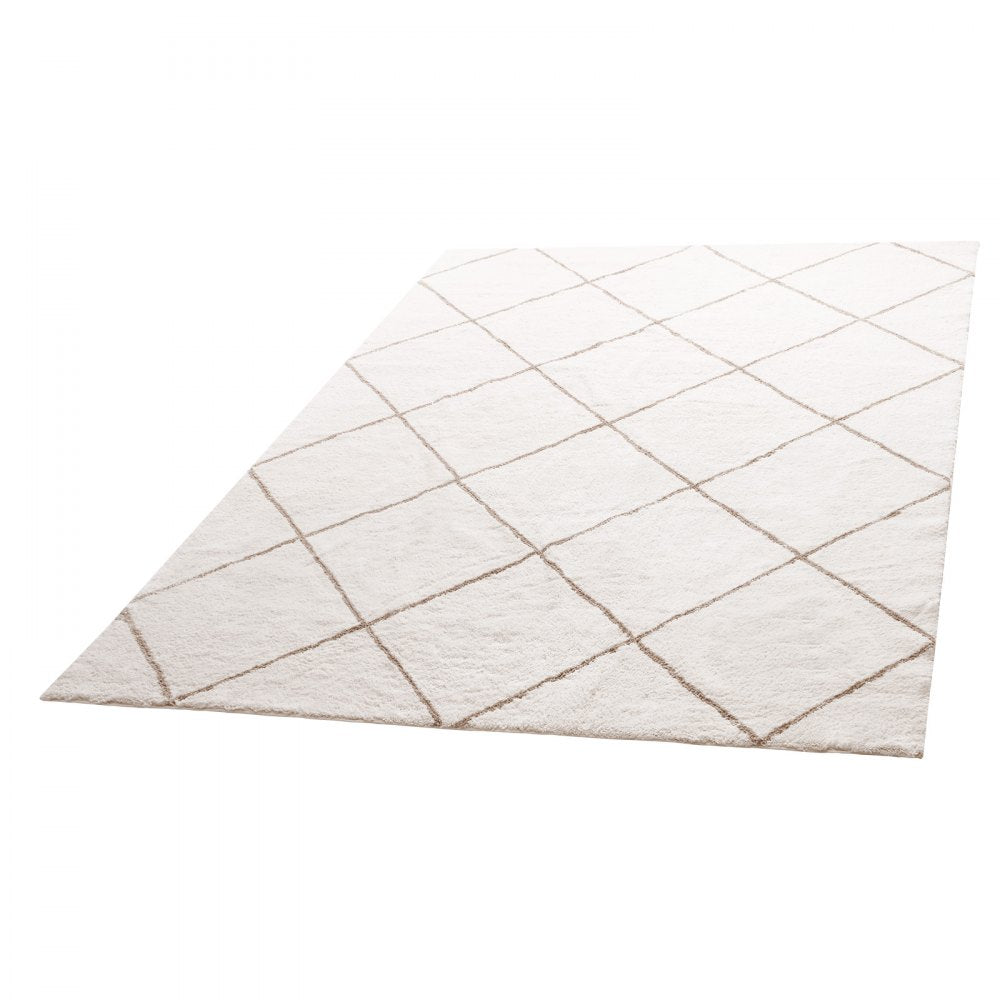 VEVOR Indoor Plush Area Rugs, 8 x 10 ft Plush Carpet, Area Rugs Furry with Long Plushs Pile, Thick & Durable High-Pile Rug for High-Traffic Areas, Bedroom, Non-Shedding & Non-Slip Backing, Beige