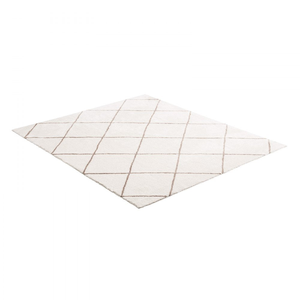 VEVOR Indoor Plush Area Rugs, 8 x 10 ft Plush Carpet, Area Rugs Furry with Long Plushs Pile, Thick & Durable High-Pile Rug for High-Traffic Areas, Bedroom, Non-Shedding & Non-Slip Backing, Beige
