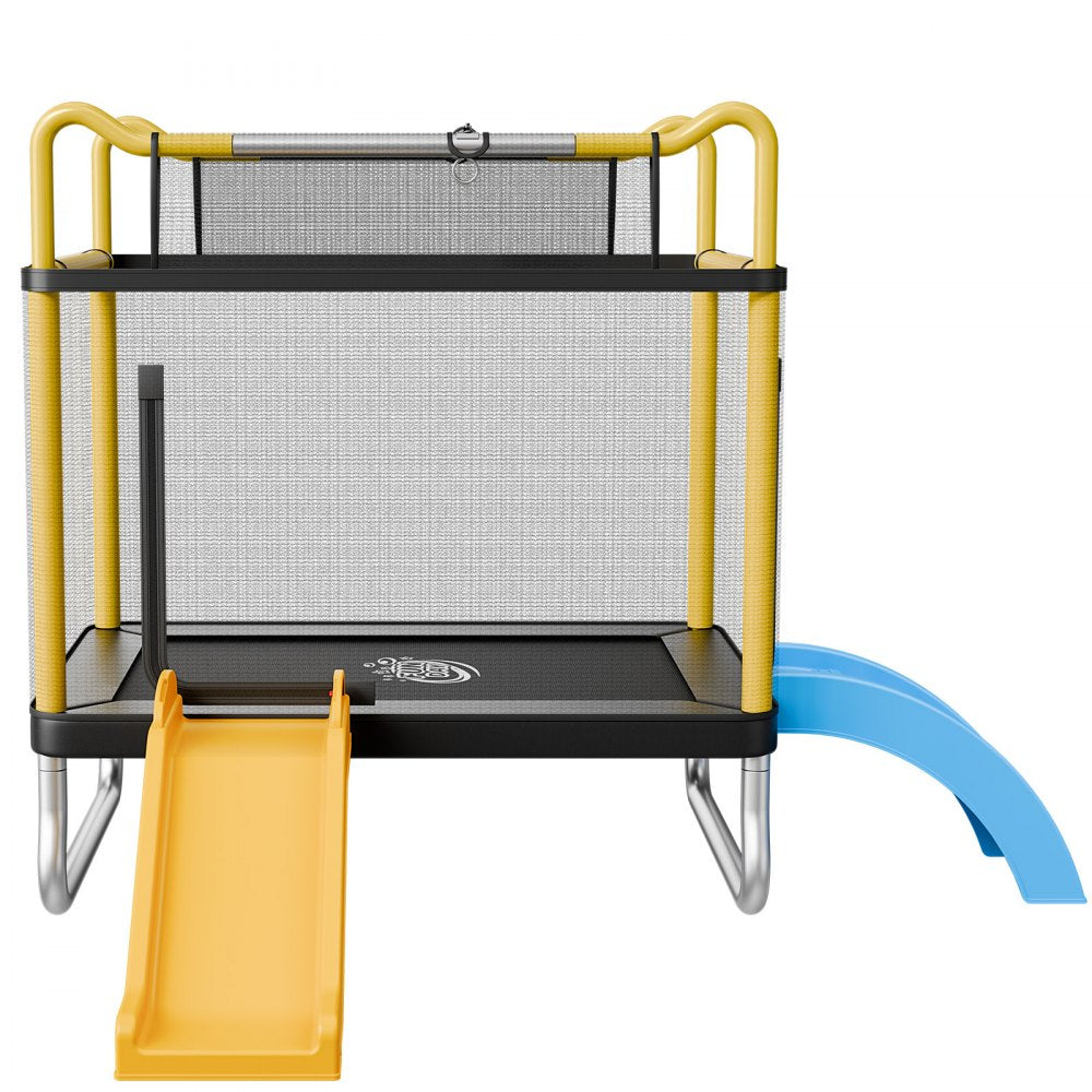 VEVOR Trampoline for Kids, Toddler Mini Trampoline, 132 lbs Capacity Indoor Outdoor Play Toys with Enclosure Net, Slide, and Ring, Easy to Assemble, Christmas Toys Birthday Gifts for Girls Boys