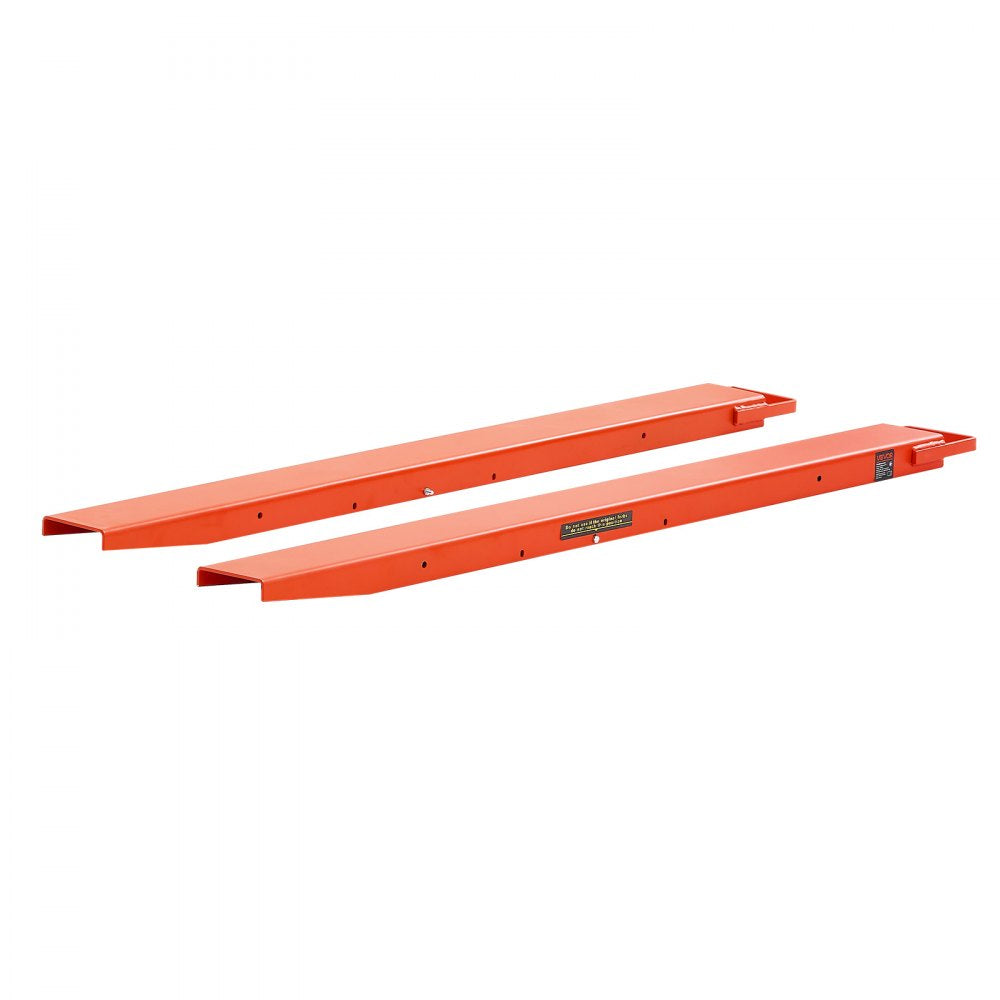 VEVOR Forklift Extensions 60 x 4.5 in, Upgrade Retaining Loop & Bottom Lock, for Forklifts and Forklift Trucks, Heavy-Duty Industrial Pallet Fork Attachments, Extended Load Handling, Orange, 1 Pair