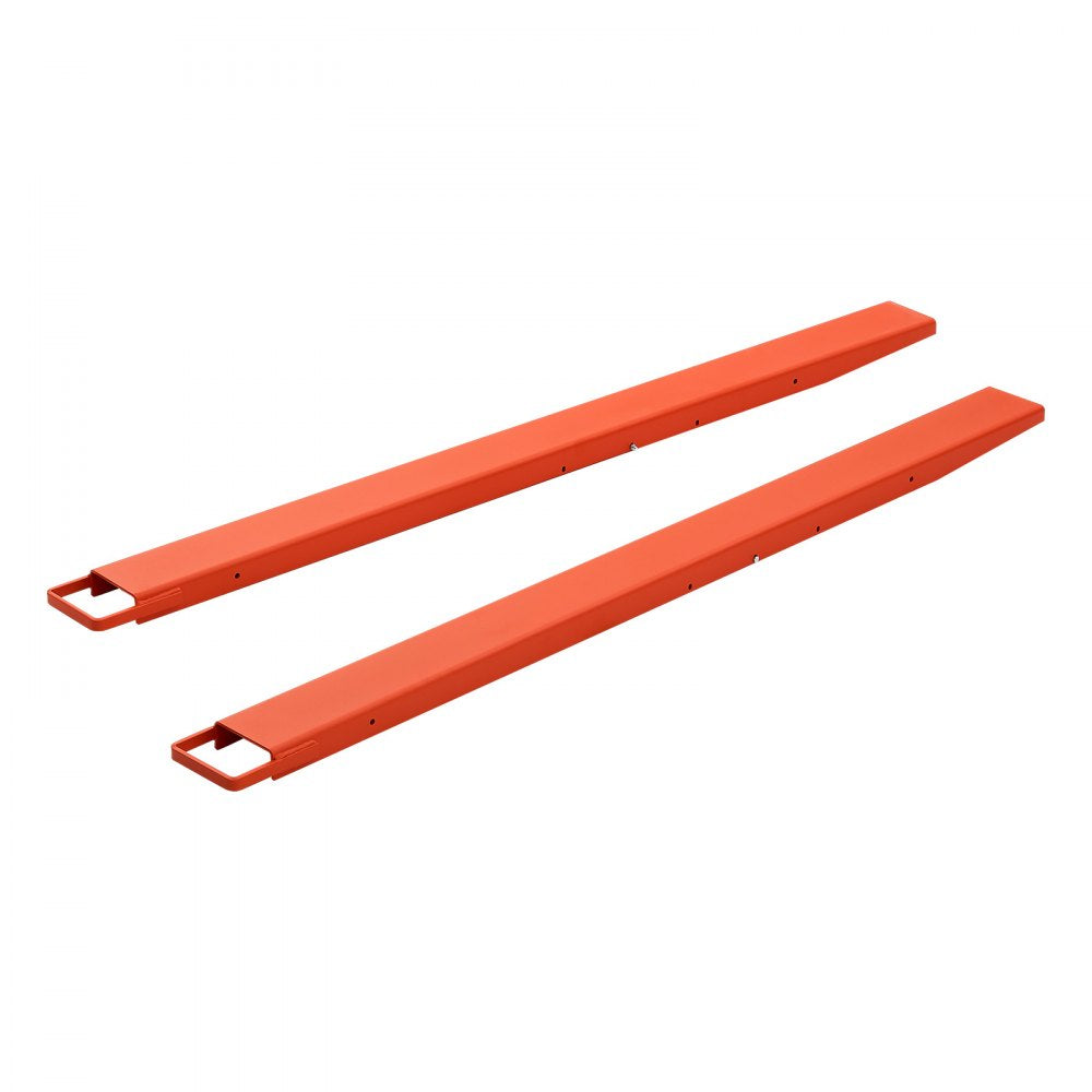 VEVOR Forklift Extensions 72 x 4.5 in, Upgrade Retaining Loop & Bottom Lock, for Forklifts and Forklift Trucks, Heavy-Duty Industrial Pallet Fork Attachments, Extended Load Handling, Orange, 1 Pair