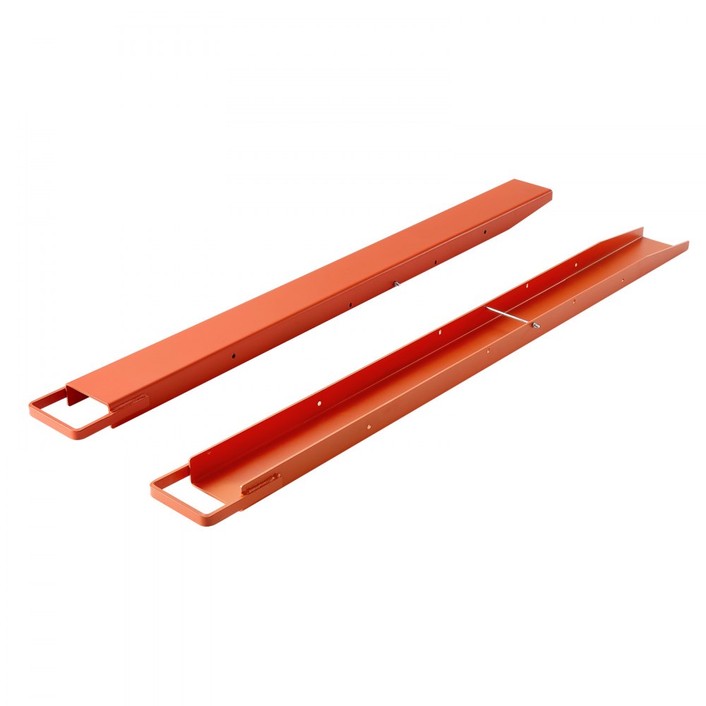 VEVOR Forklift Extensions 72 x 4.5 in, Upgrade Retaining Loop & Bottom Lock, for Forklifts and Forklift Trucks, Heavy-Duty Industrial Pallet Fork Attachments, Extended Load Handling, Orange, 1 Pair
