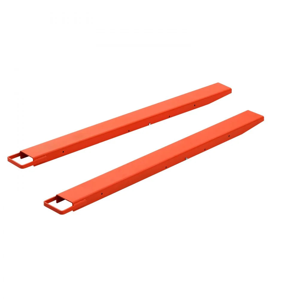 VEVOR Forklift Extensions 72 x 5.5 in, Upgrade Retaining Loop & Bottom Lock, for Forklifts and Forklift Trucks, Heavy-Duty Industrial Pallet Fork Attachments, Extended Load Handling, Orange, 1 Pair