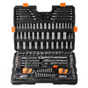 VEVOR Mechanics Tool Set and Socket Set, 1/4" 3/8" 1/2" Drive Deep and Standard Sockets, 205 Pcs SAE and Metric Mechanic Tool Kit with Bits, Combination Wrench, Hex Wrenches, Accessories, Storage Case
