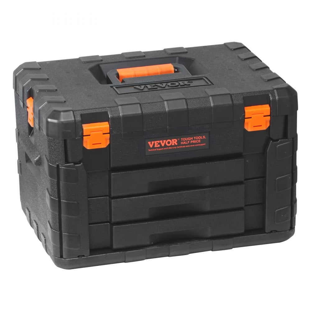 VEVOR Mechanics Tool Set and Socket Set, 1/4" 3/8" 1/2" Drive Deep and Standard Sockets, 450 Pcs SAE and Metric Mechanic Tool Kit with Bits, Hex Wrenches, Combination Wrench, Accessories, Storage Case