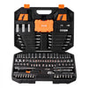 VEVOR Mechanics Tool Set and Socket Set, 1/4" and 3/8" Drive Deep and Standard Sockets, 145 Pcs SAE and Metric Mechanic Tool Kit with Bits, Combination Wrench, Hex Wrenches, Accessories, Storage Case