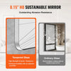 VEVOR Wall Mounted Makeup Mirror, 0.15" Thick, 22" x 30" Mirror with Aluminium Alloy Frame & Explosion-Proof Film, Scratch-Resistant Mirror with Z-Shaped Bracket, Fit for Bathroom/Bedroom/Living Room