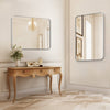 VEVOR Wall Mounted Makeup Mirror, 0.15" Thick, 22" x 30" Mirror with Aluminium Alloy Frame & Explosion-Proof Film, Scratch-Resistant Mirror with Z-Shaped Bracket, Fit for Bathroom/Bedroom/Living Room