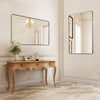 VEVOR Wall Mounted Makeup Mirror, 0.15" Thick, 22" x 30" Mirror with Aluminium Alloy Frame & Explosion-Proof Film, Scratch-Resistant Mirror with Z-Shaped Bracket, Fit for Bathroom/Bedroom/Living Room