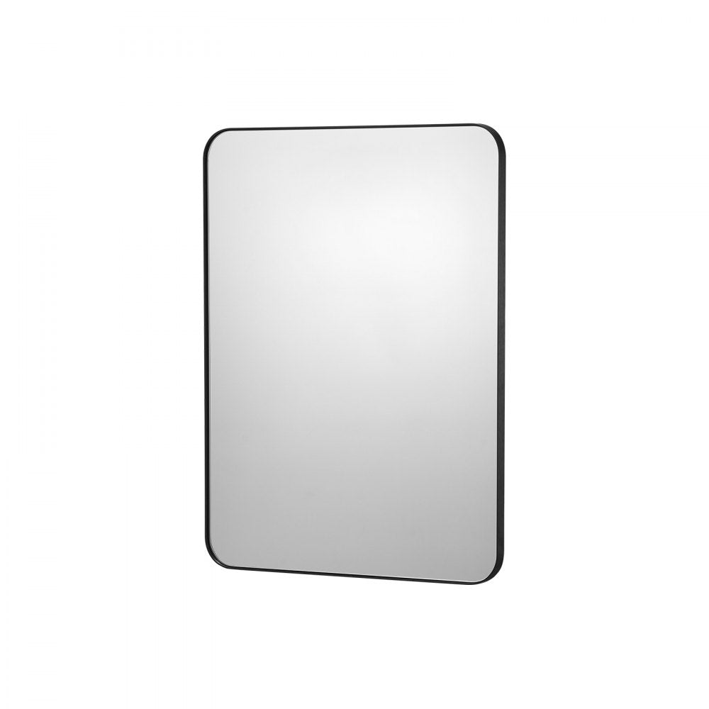 VEVOR Wall Mounted Makeup Mirror, 0.15" Thick, 22" x 30" Mirror with Aluminium Alloy Frame & Explosion-Proof Film, Scratch-Resistant Mirror with Z-Shaped Bracket, Fit for Bathroom/Bedroom/Living Room