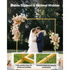 VEVOR Arch Backdrop Stand, 6.6 x 6.6 ft, Stable Structure, Easy Assembly, Square Gold Metal Arch Backdrop Stand for Wedding, Birthday Party, Graduation, Holiday Celebration, and Ceremony Decoration