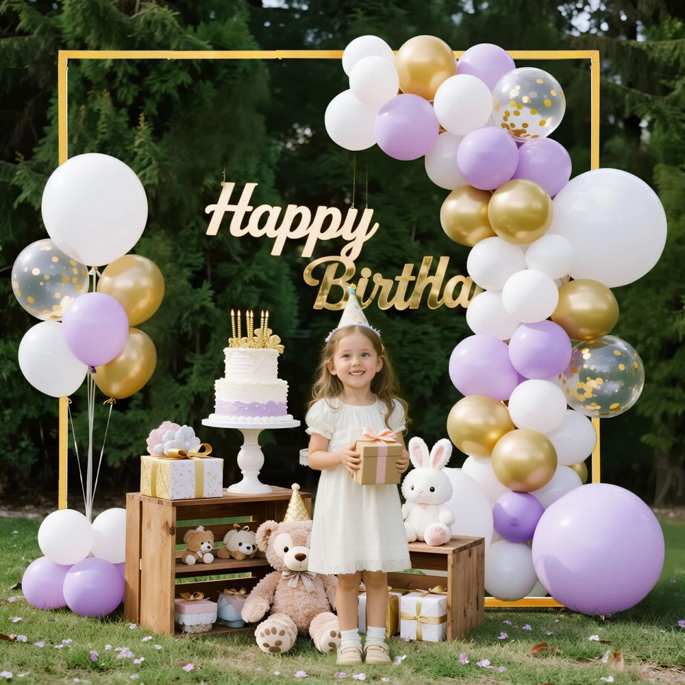 VEVOR Arch Backdrop Stand, 6.6 x 6.6 ft, Stable Structure, Easy Assembly, Square Gold Metal Arch Backdrop Stand for Wedding, Birthday Party, Graduation, Holiday Celebration, and Ceremony Decoration