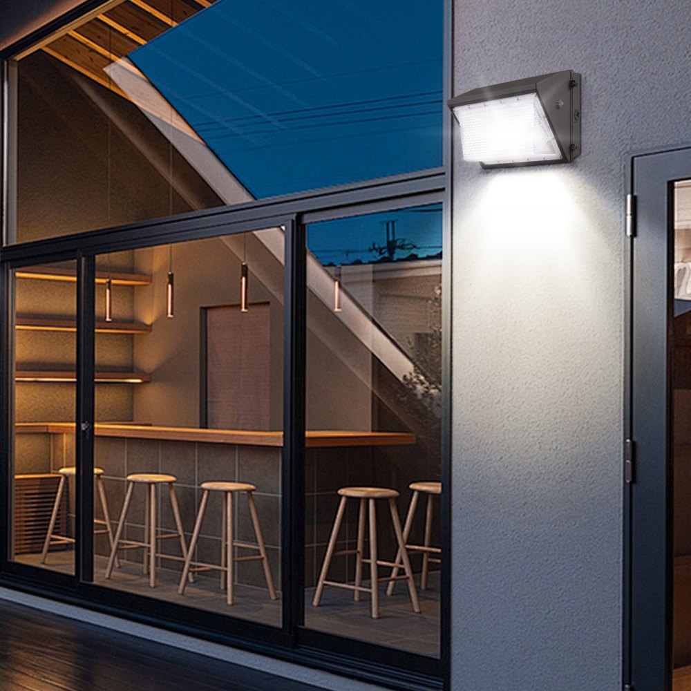 VEVOR 4PCs LED Wall Pack Lights, 100W 10800LM, 5000K Commercial Outdoor Lights Security Lighting Fixture, with Intelligent Light Sensing 180 LED beads Energy Saving for Garages Yards, IP65 Waterproof