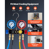 VEVOR AC Manifold Gauge Set for R134a R404A R1234yf R22 Refrigerant, 4 Way AC Gauge with 5 ft Hoses, Adapters, Quick Couplers, Can Taps for Automotive Air Conditioning Maintenance, Charging Evacuation