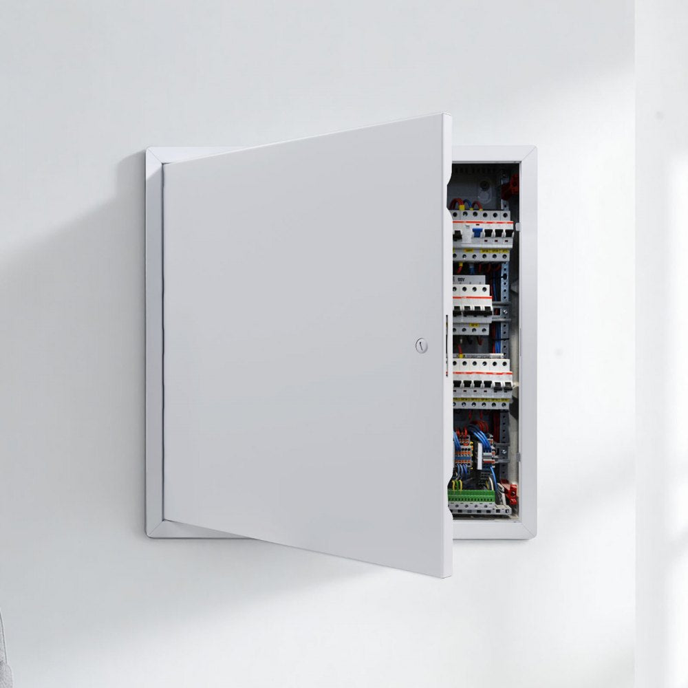 VEVOR Access Panel for Drywall & Ceiling, 16 x 16 Inch Plumbing Access Panels, Reinforced Access Door, Heavy-Duty Steel Wall Hole Cover, Easy Install Removable Hinged Panel for Wiring & Cables, Silver