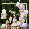 VEVOR Arch Backdrop Stand, 8 x 8 ft, Stable Structure, Easy Assembly, Square Gold Metal Arch Backdrop Stand for Wedding, Birthday Party, Graduation, Holiday Celebration, and Ceremony Decoration